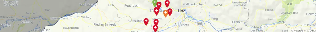 Kartenansicht für Apotheken-Notdienste in der Nähe von Fraham (Eferding, Oberösterreich)